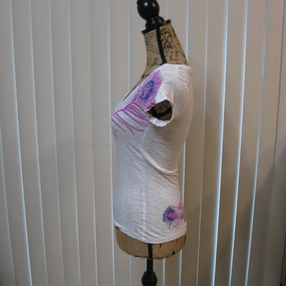 NWOT Express white graphic tee t shirt top XS extra small - Picture 3 of 5